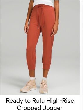 Ready to Rulu High-Rise Cropped Jogger - Red Rock - Size 4